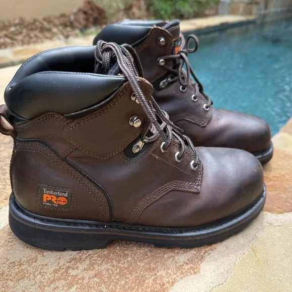 Timberland Pro Pit Boss 6” Work Boots Shoes Steel Toe 33034 Brown Size 9.5 M - Picture 3 of 15